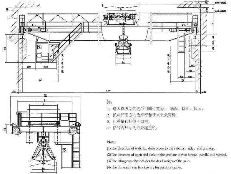 双梁抓斗桥式糖心视频免费看机结构图 双梁抓斗桥式糖心视频免费看机结构图
