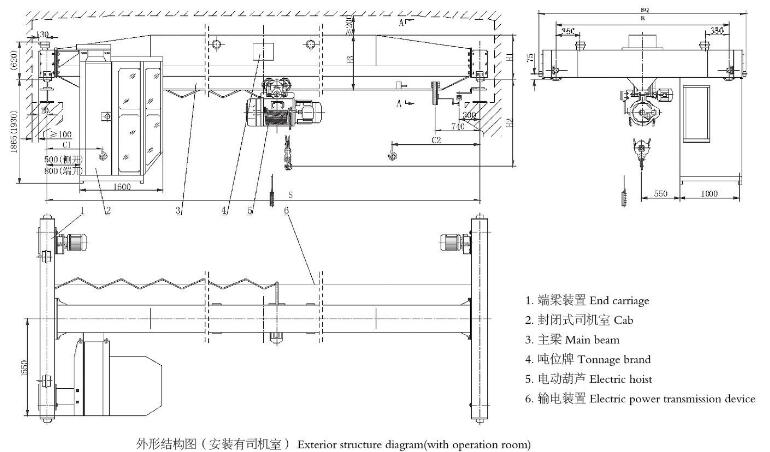 16吨电动单梁糖心视频免费看机结构图